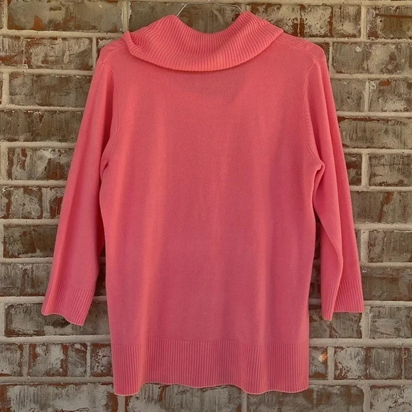 Requirements Pink Cowl Neck Textured Lightweight Sweater - Picture 7 of 7